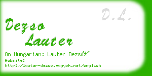 dezso lauter business card